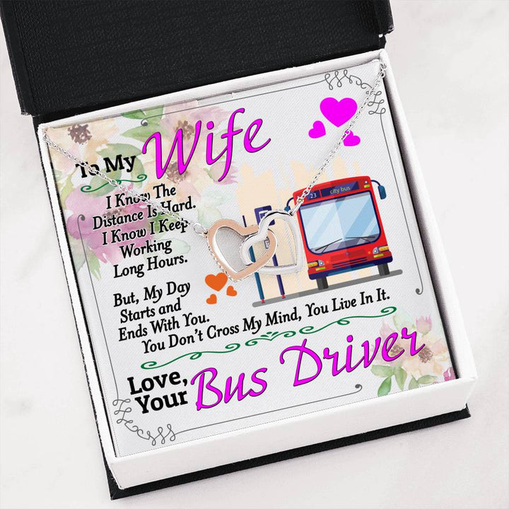 Bus Driver's Wife - Interlocking Heart Necklace - Thegiftio UK