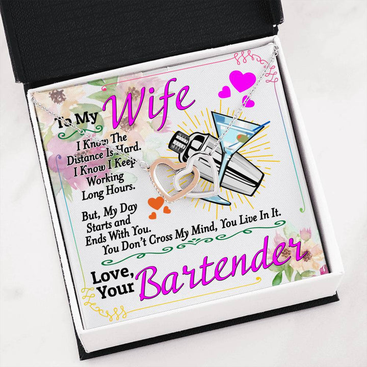 Bartender's Wife - Interlocking Heart Necklace - Thegiftio UK