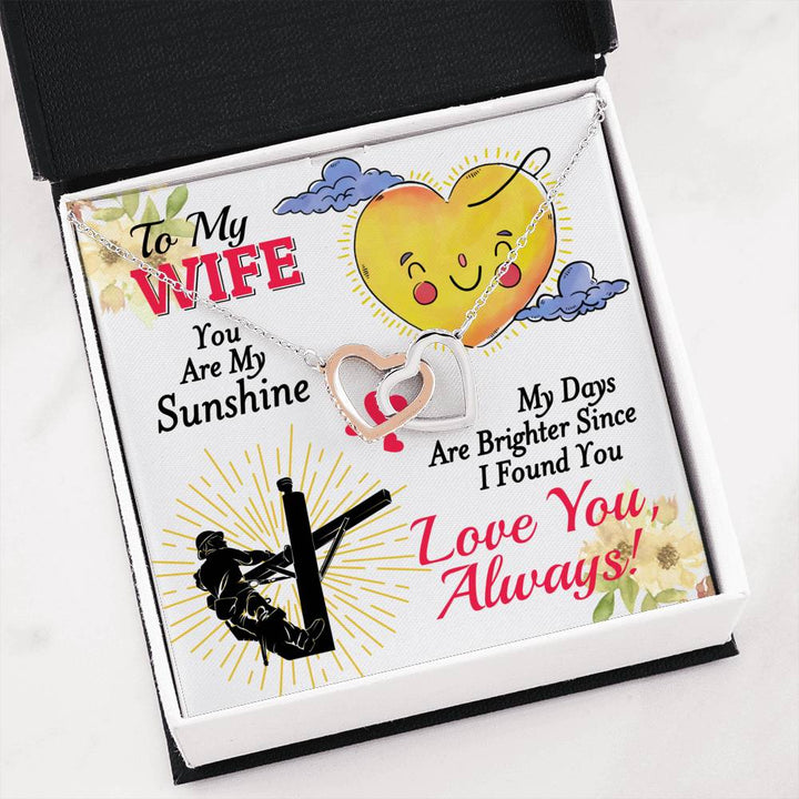Lineman's Wife - Interlocking Heart Necklace - Thegiftio UK