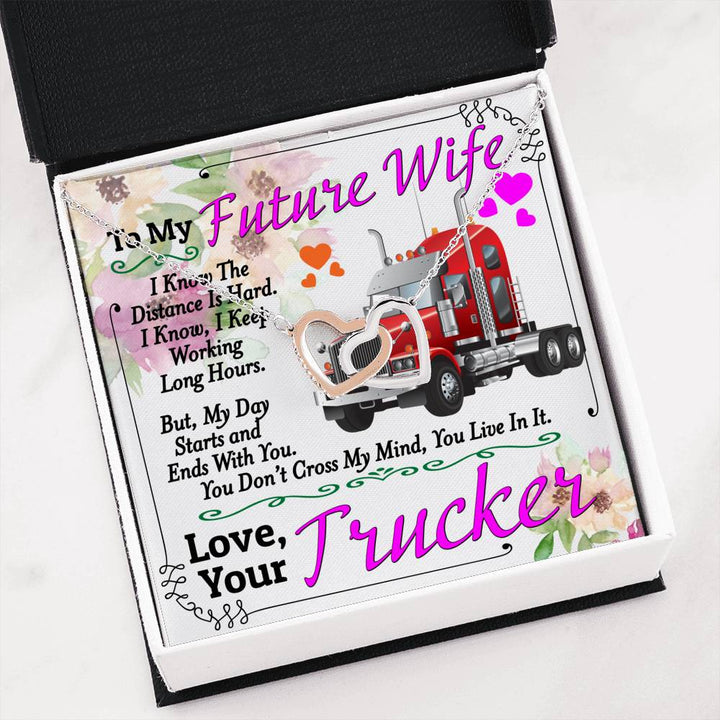 Trucker's Future Wife - Interlocking Heart Necklace - Thegiftio UK