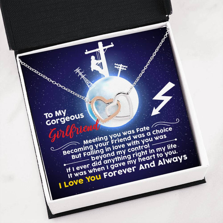 Lineman's Girlfriend - Interlocking Heart Necklace - Thegiftio UK
