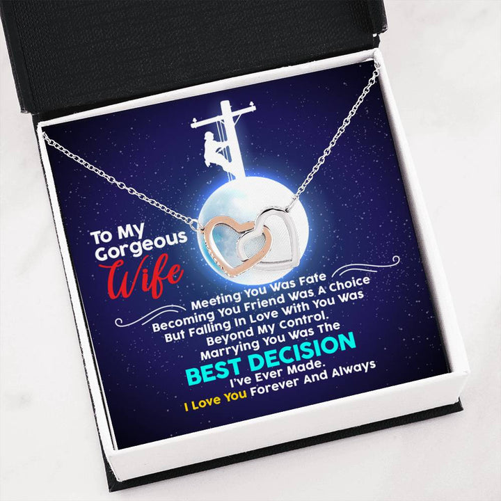 Lineman's Wife - Interlocking Heart Necklace - Thegiftio UK