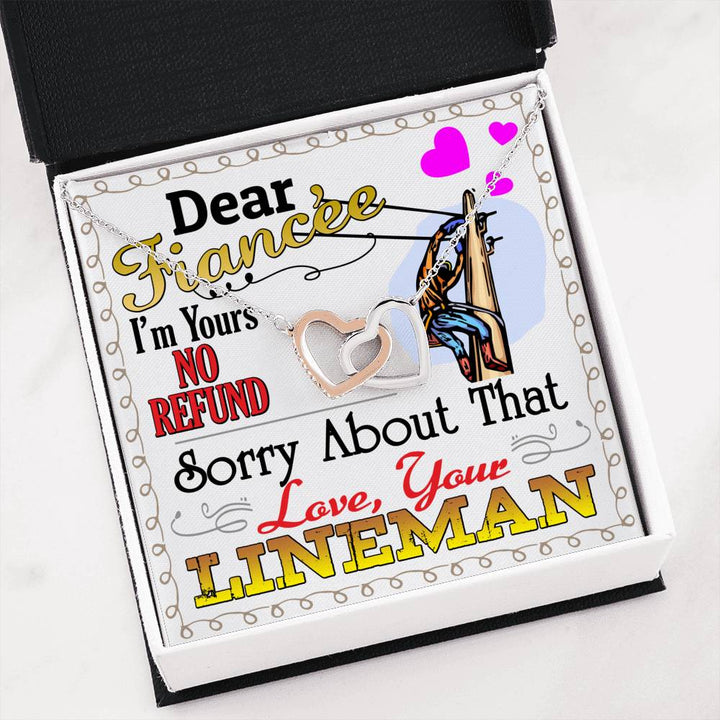 Lineman's Fiancée - Interlocking Heart Necklace - Thegiftio UK