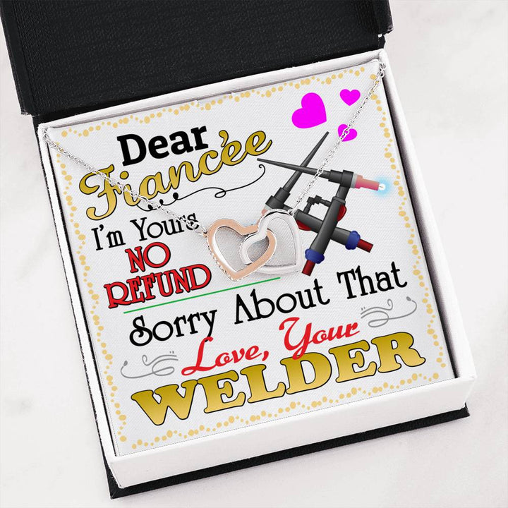 Welder's Fiancée - Interlocking Heart Necklace - Thegiftio UK