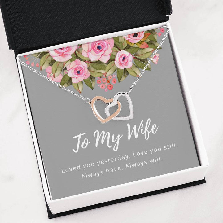 "To My Wife" Interlocking Heart Necklace - Thegiftio UK