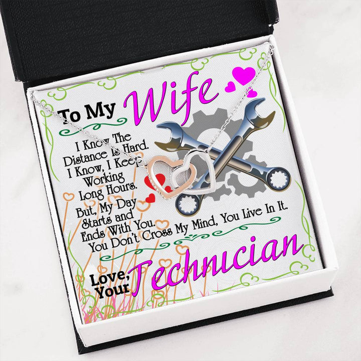 Technician's Wife - Interlocking Heart Necklace - Thegiftio UK