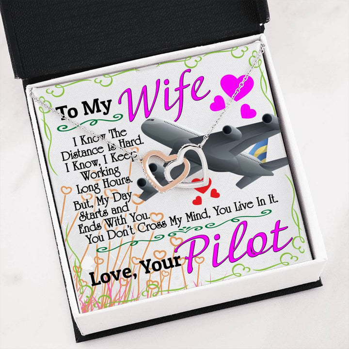 Pilot's Wife - Interlocking Heart Necklace - Thegiftio UK