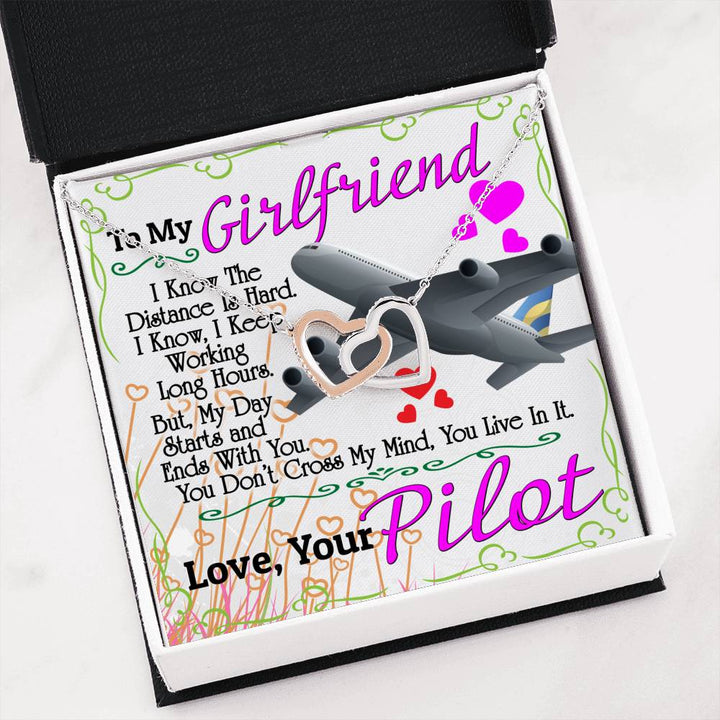 Pilot's Girlfriend - Interlocking Heart Necklace - Thegiftio UK