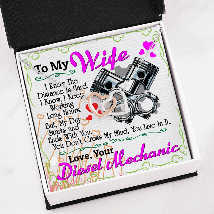 Diesel Mechanic's Wife - Interlocking Heart Necklace - Thegiftio UK