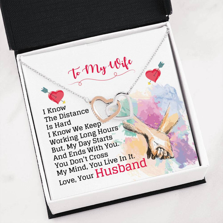 Gift For Wife - Interlocking Heart Necklace - Thegiftio UK