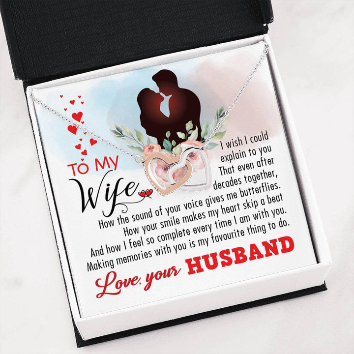 Gift For Wife - Interlocking Heart Necklace - Thegiftio UK