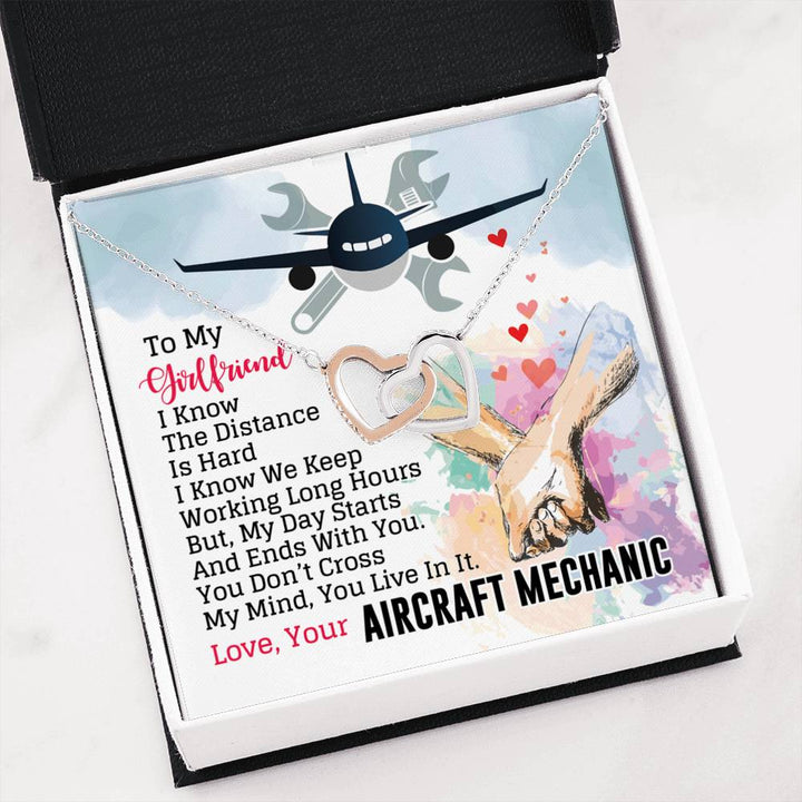 Aircraft Mechanic's Girlfriend - Interlocking Heart Necklace - Thegiftio UK