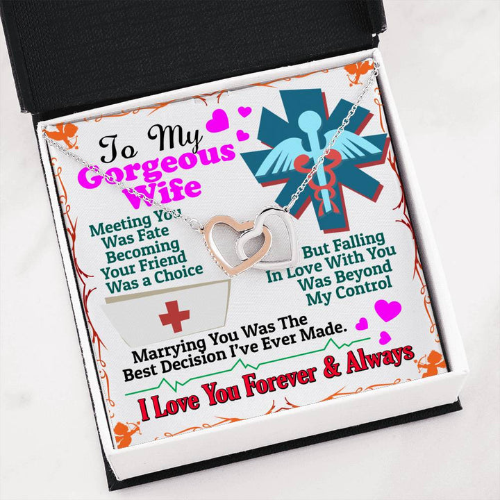 Nurse's Wife - Interlocking Heart Necklace - Thegiftio UK