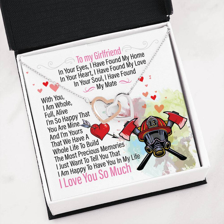 Firefighter's Girlfriend - Interlocking Heart Necklace - Thegiftio UK