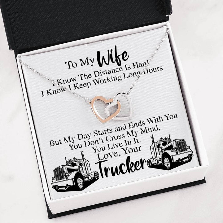 Trucker's Wife - Interlocking Heart Necklace - Thegiftio UK