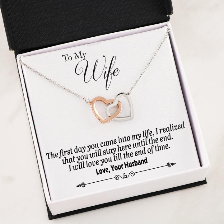 ***Husband To Wife- Interlocking Heart Necklace - Thegiftio UK