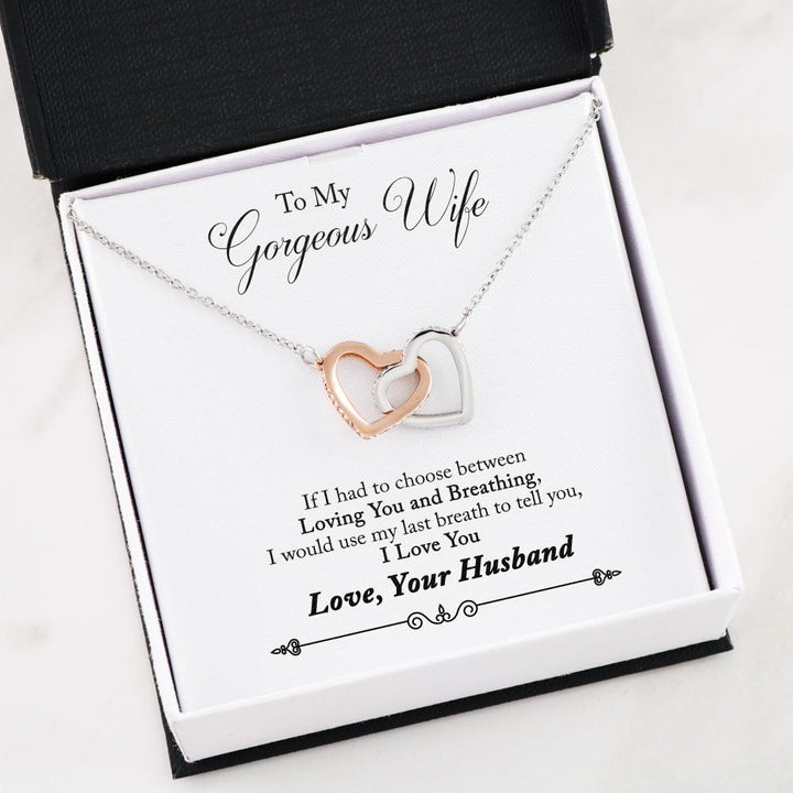 Husband's Wife - Interlocking Heart Necklace - Thegiftio UK
