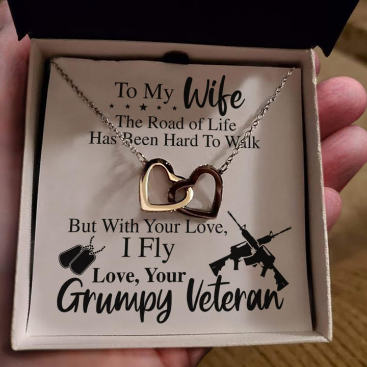 Veteran's Wife- Interlocking Heart Necklace - Thegiftio UK