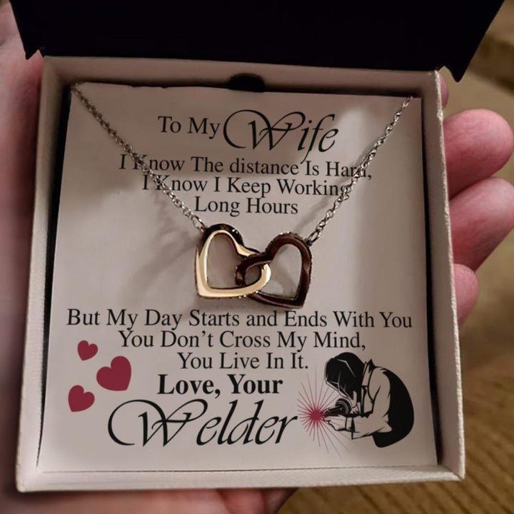 Welder's Wife- Interlocking Heart Necklace - Thegiftio UK