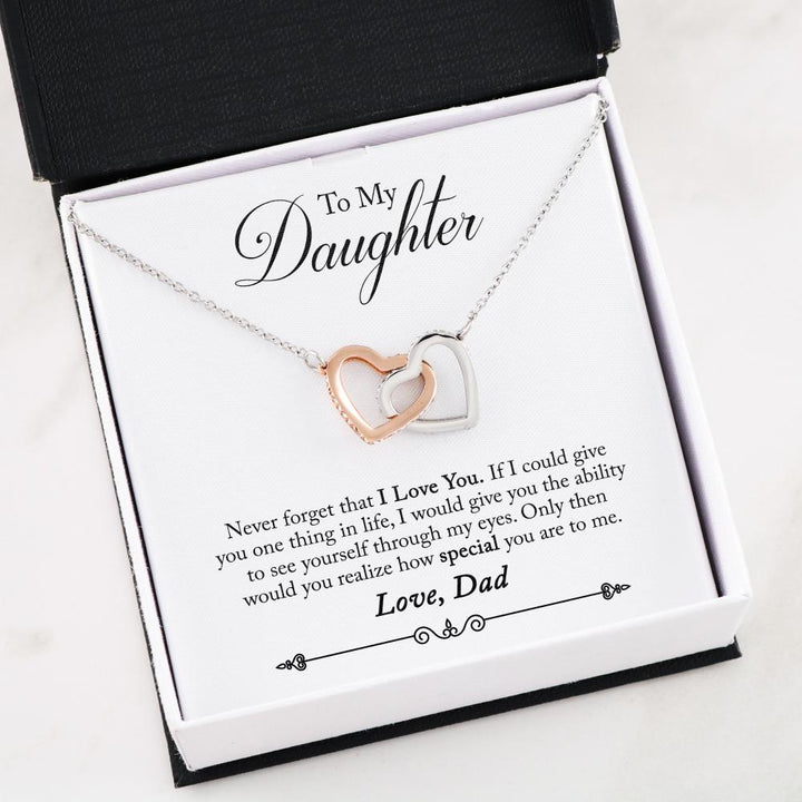Interlocking Heart Necklace - To My Daughter - Thegiftio UK