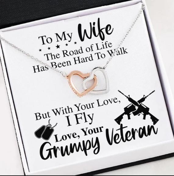 Veteran's Wife Interlocking Heart Necklace - Thegiftio UK