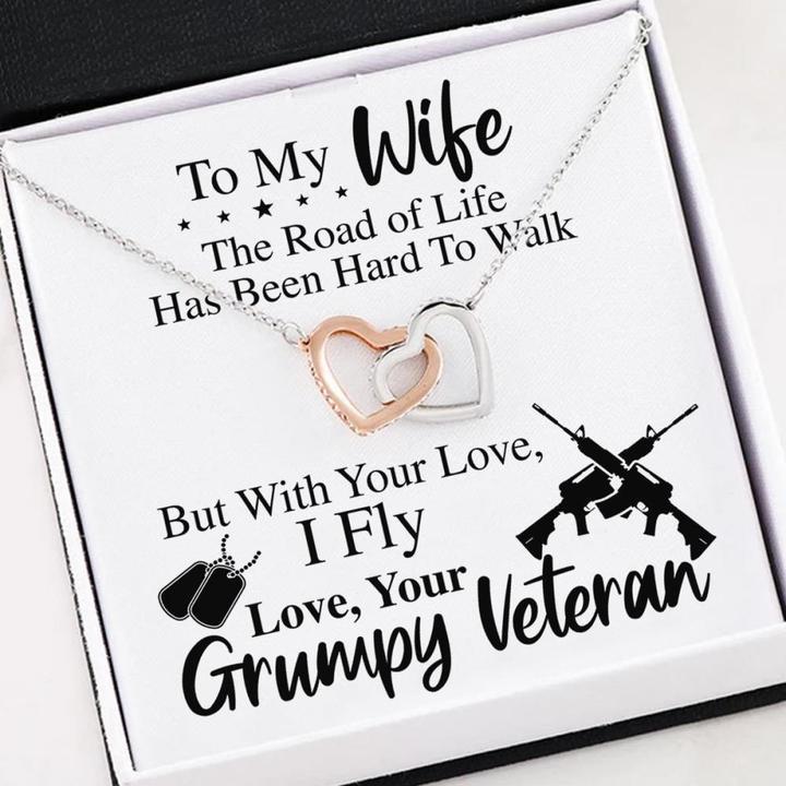 Veteran's Wife - Interlocking Heart Necklace - Thegiftio UK