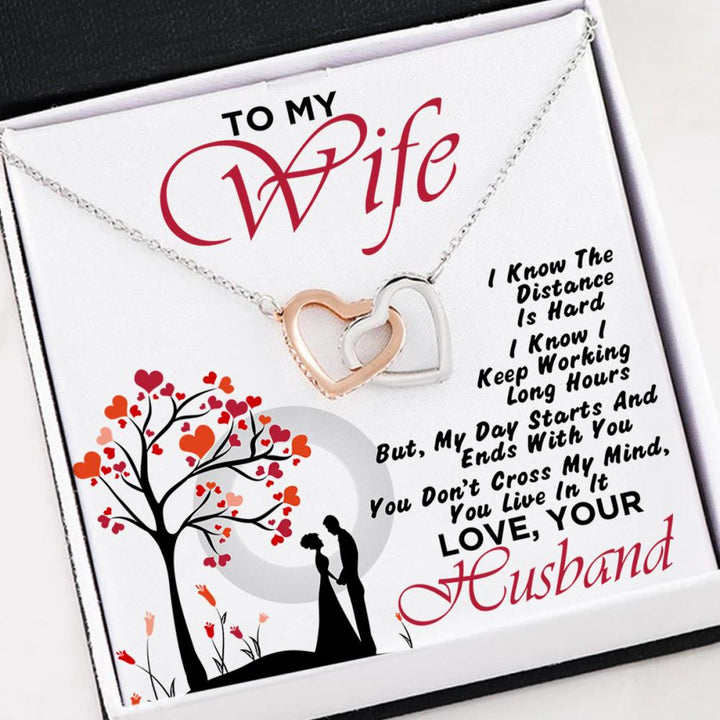 Gift For Wife - Interlocking Heart Necklace - Thegiftio UK
