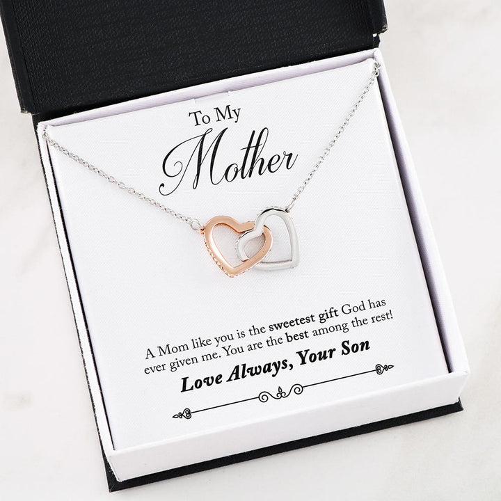 ***Son To Mom- Interlocking Heart Necklace - Thegiftio UK