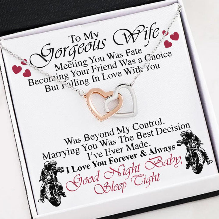Gift For Wife - Interlocking Heart Necklace - Thegiftio UK