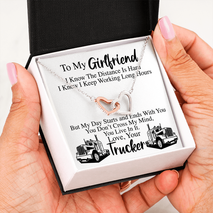 Trucker's Girlfriend - Interlocking Heart Necklace - Thegiftio UK
