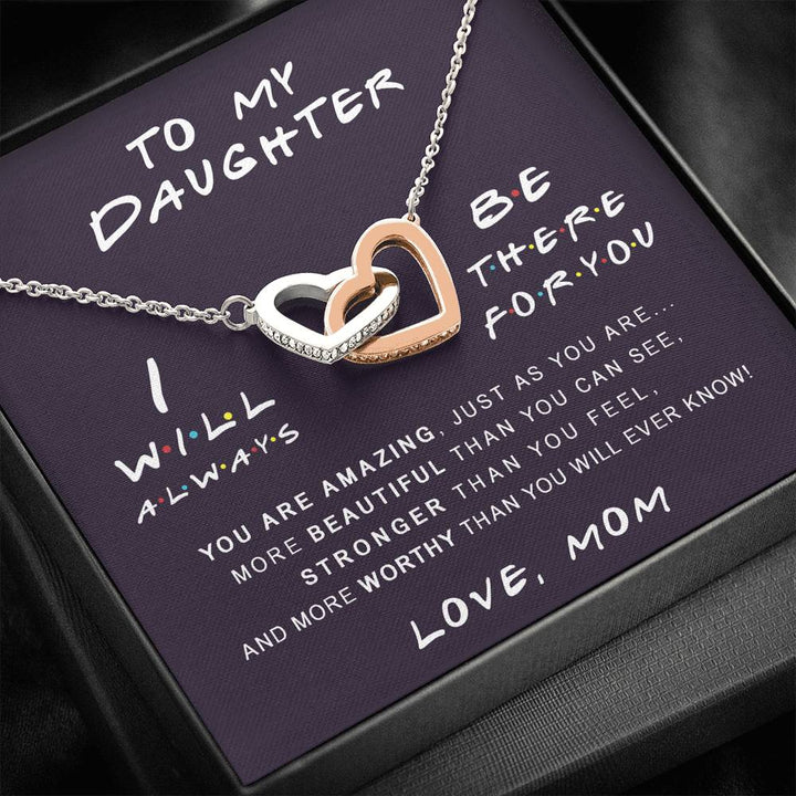 To My Daughter - You Are Amazing Love Mom - Interlocking Heart - Thegiftio UK