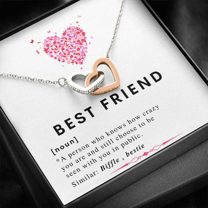 Funny Friend Gift, Friendship Gift To Woman, Gift For Friends, Interlocking Heart Pendant, Bonus Sister Necklace, Soul Sister Jewelry - Thegiftio
