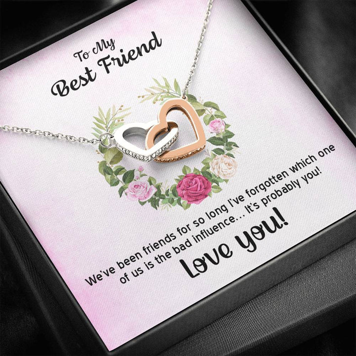 To My Best Friend - Happy Birthday - Interlocking Heart Shape Necklace For Best Friend - Thegiftio UK