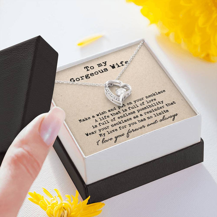 To My Gorgeous Wife My Love For You Has No Limits Forever Love Necklace - Thegiftio UK
