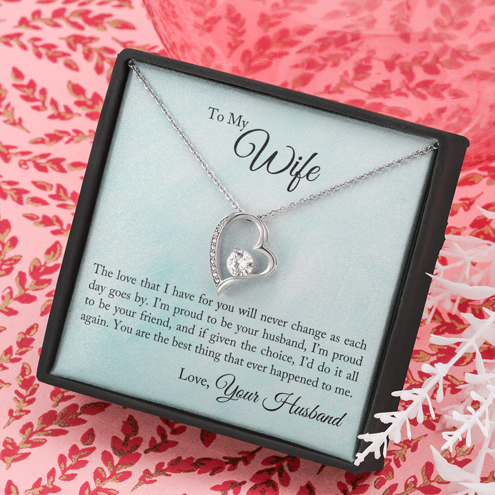 Forever Love Necklace, To My Wife Necklace Gift, Anniversary Gift, Gifts For Her, Christmas Gift For Wife, Birthday Gift, Gift For Wife - Thegiftio UK