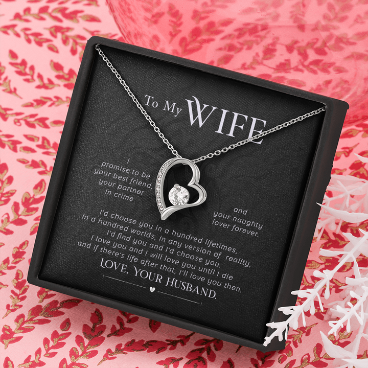 Forever Love Necklace, To My Wife Necklace Gift, Anniversary Gift, Gifts For Her, Christmas Gift For Wife, Birthday Gift, Gift For Wife - Thegiftio UK