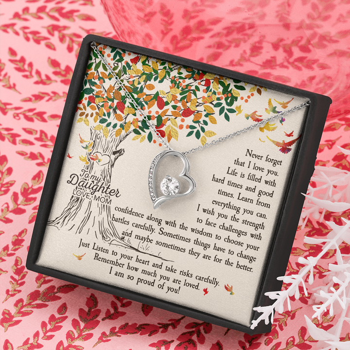 To My Daughter, Beautiful Chapters, Forever Love Necklace, Daughter Necklace, Gift For Daughter, Xmas, Christmas, Daughter Gift From Mom - Thegiftio UK