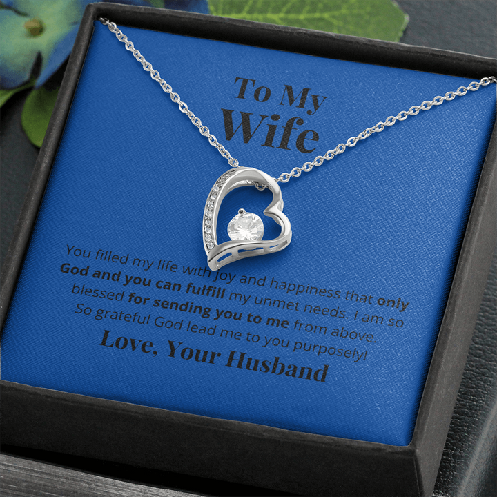 To My Wife, Christmas Gift, Necklace Gift For Her, Sentimental Gift, Christian Gift, Forever Love Necklace, Spouse Gift, Thoughtful Gift - Thegiftio