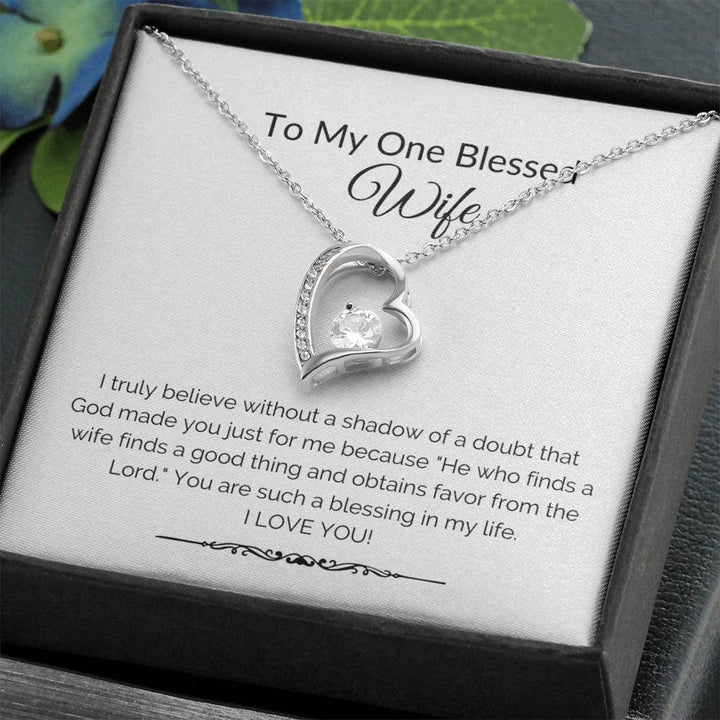 Necklace For Bride, Necklace, Necklaces, Love Necklace, Gift For Wife, Forever Love, Forever Love Necklace, White Gold Necklace, Silver Necklace, Necklace For Wife, Necklace For Her, Wife Necklace - Thegiftio UK