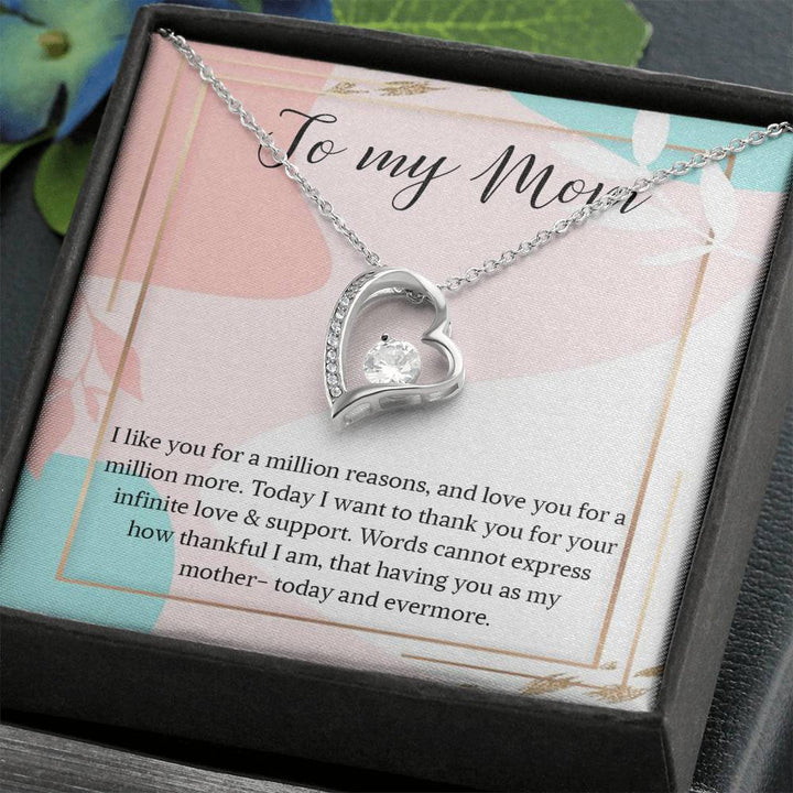 Necklace Gift For Mom, To My Mom Necklace Gift, Forever Love Necklace For Mom, Custom Mom Birthday Necklace Gift, My Mom Jewelry Massage Box - Thegiftio UK