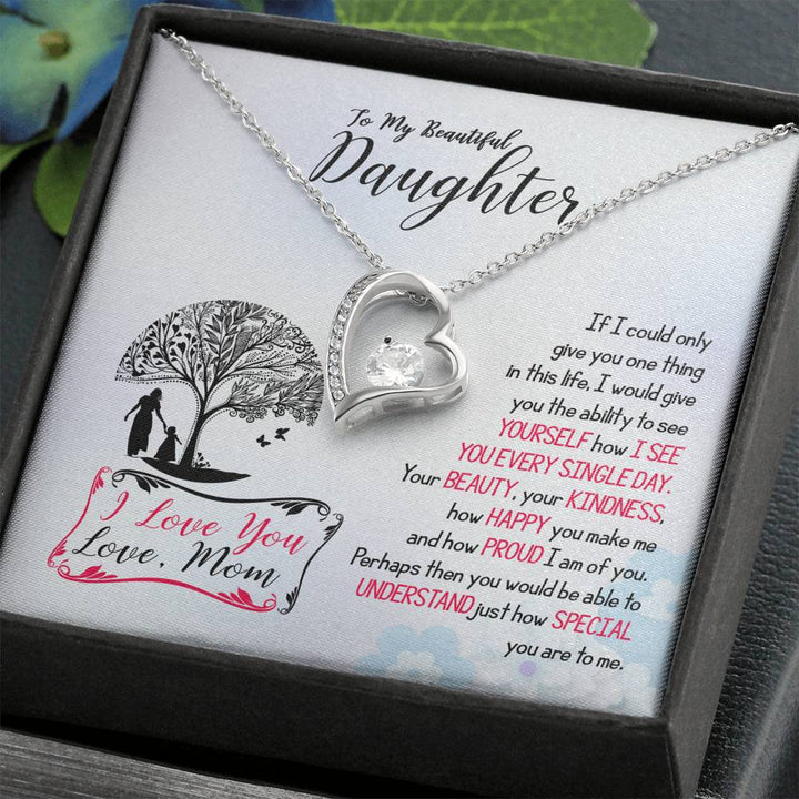 To My Beautiful Daughter - I Love You - Forever Love Necklace - Thegiftio UK