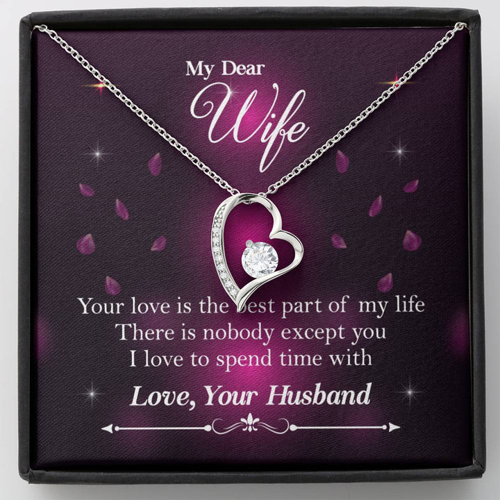 To My Wife - Your Love Is The Best Part Of My Life - Great Gift For Anniversary, Birthday, Valentines Day, Christmas Or Any Occasion - Forever Love Necklace - Thegiftio