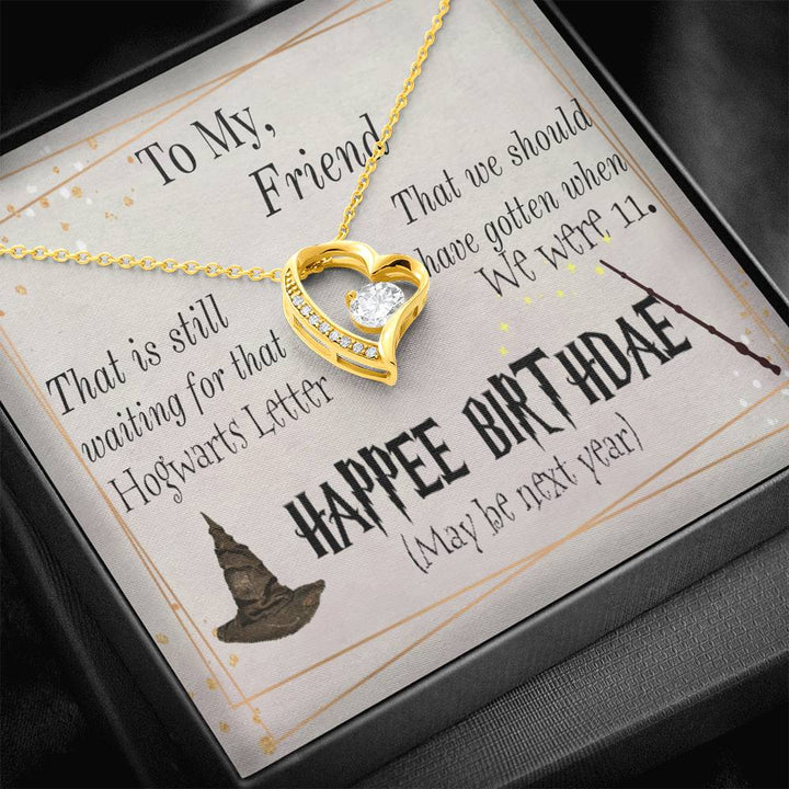 Happee Birthade Gift To Friends Who Is Potterhead, Hp Themed Gift Idea. Perfect Gift For Hp Lover. Hp Themed Birthday Wish Card With Gift Necklace. Forever Love Necklace Gift Jewellery T. Hogwarts Letter. - Thegiftio UK