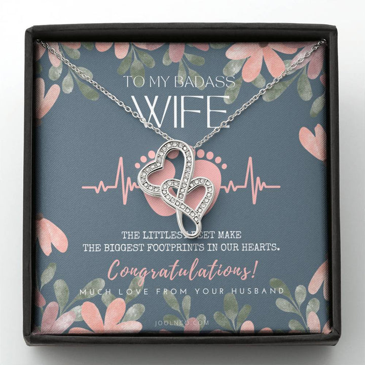 Gift For Pregnant Wife | Mom To Be Gift | New Mommy Necklace | To Mommy To Be | New Mom Jewelry | Forever Love Necklace | Badass Mom Heart Necklace | Badass Wife Gift - Thegiftio UK