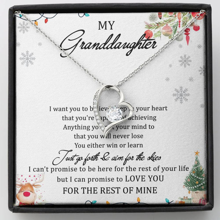 My Granddaughter I Love You Forever Love Necklace Christmas Gift - Thegiftio UK