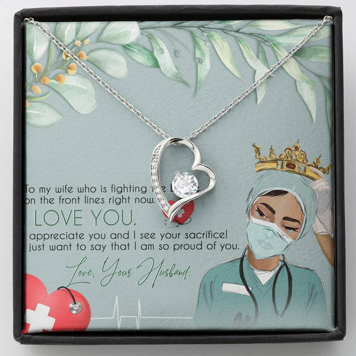 To My Nurse Wife I Love You Forever Love Necklace Mother's Day Gift From Husband - Thegiftio UK