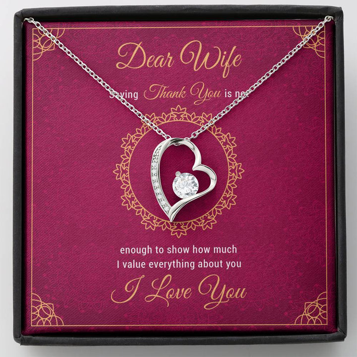 Dear Wife Thank You - Forever Love Necklace - I Love You - Thegiftio UK