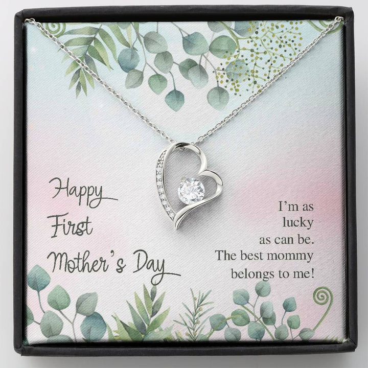 Happy First Mother's Day Necklace Gift For New Mom, First Time Mom Gift, New Mom Forever Love Necklace - Thegiftio UK