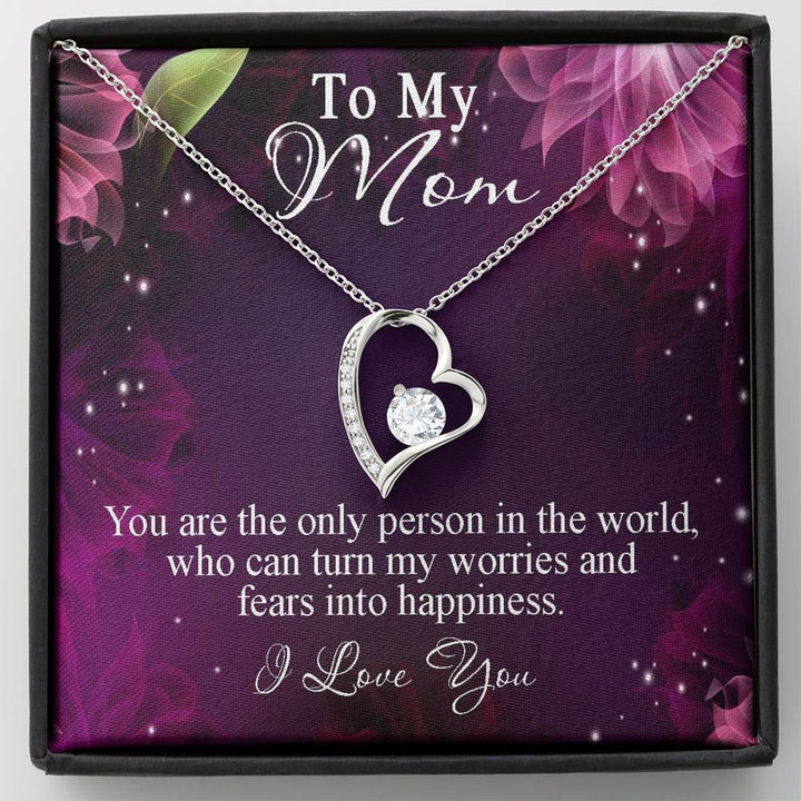 To My Mom Necklace Mother's Day Gift, I Love You Mom Forever Love Necklace, Mom Jewelry, Birthday Christmas Present, Mother Necklace - Thegiftio UK