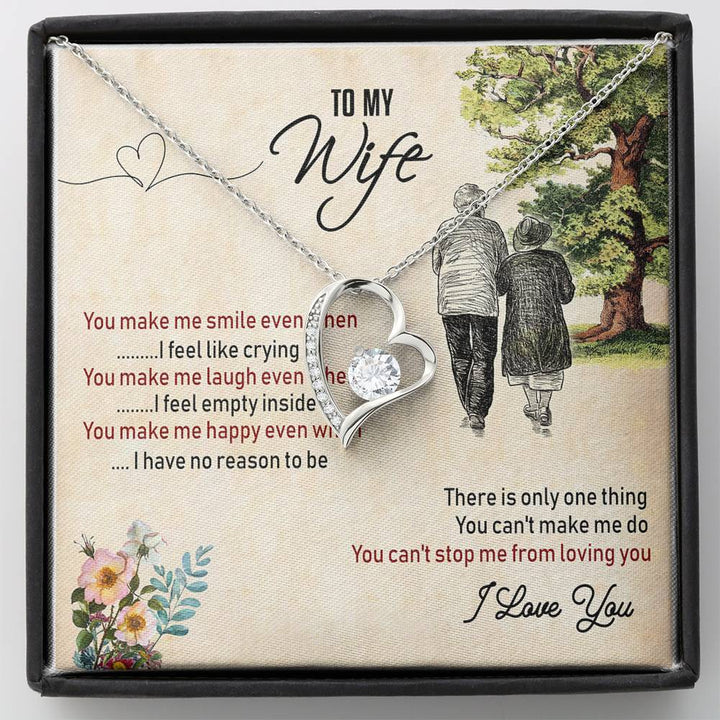 To My Wife I Love You Forever Love Necklace Mother's Day Message Card - Thegiftio UK